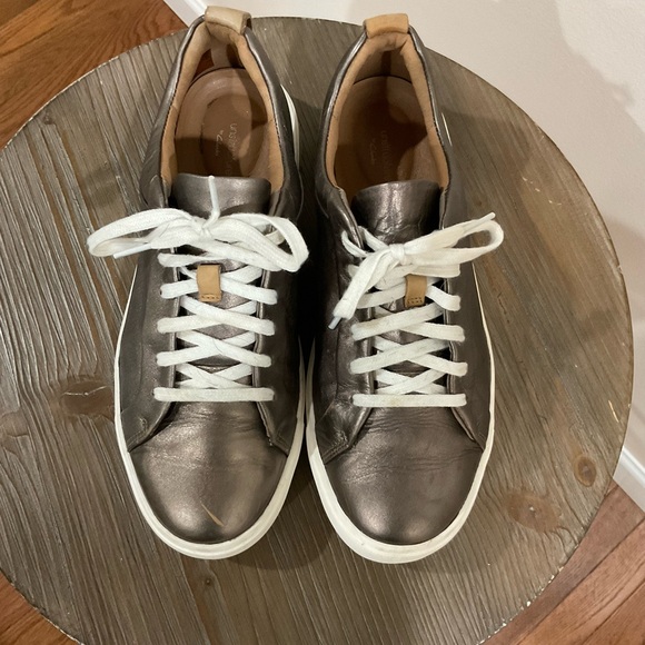 Clarks Un Maui Lace Womens Casual Sneaker Pebble Metallic Leather US Size 7 - Picture 3 of 6